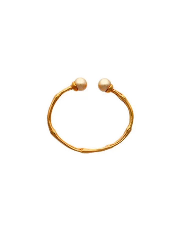 Best Majorica Golden Bamboo Adjustable Bracelet With Champagne Pearls