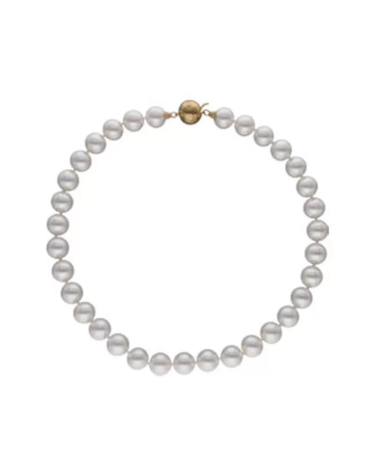 Cheap Majorica Golden Silver Necklace Lyra 10Mm 45Cm