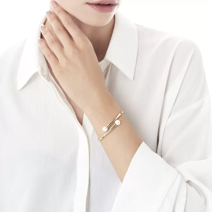 Outlet Majorica Golden Steel Bangle Galatea