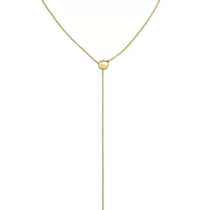 Cheap Majorica Golden Steel Long Necklace Aura