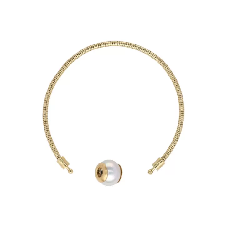 Fashion Majorica Golden Steel Zindis Bracelet 16Cm