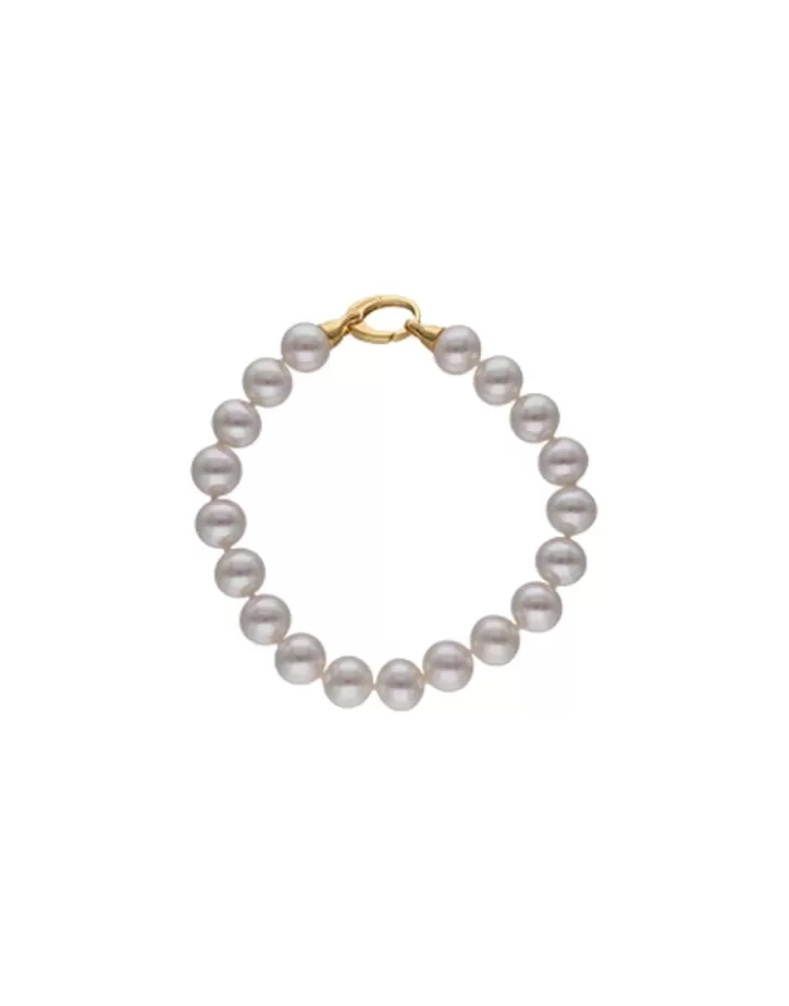 Outlet Majorica Gold-Plated Silver Bracelet With 10Mm White Pearls Lyra