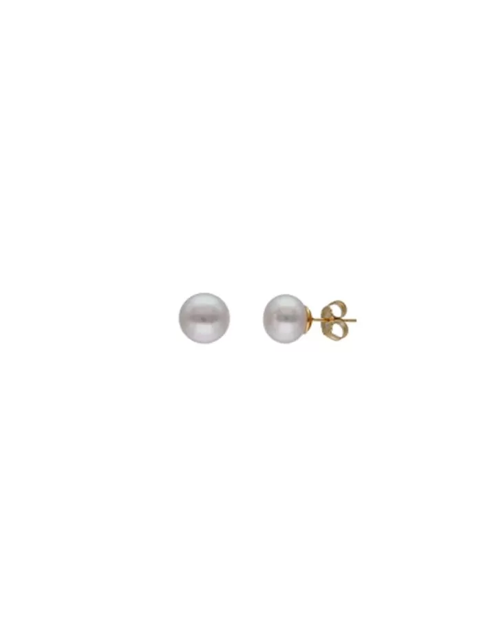 Flash Sale Majorica Gold-Plated Silver Earrings Nuada With 10Mm White Pearl Flattened Round