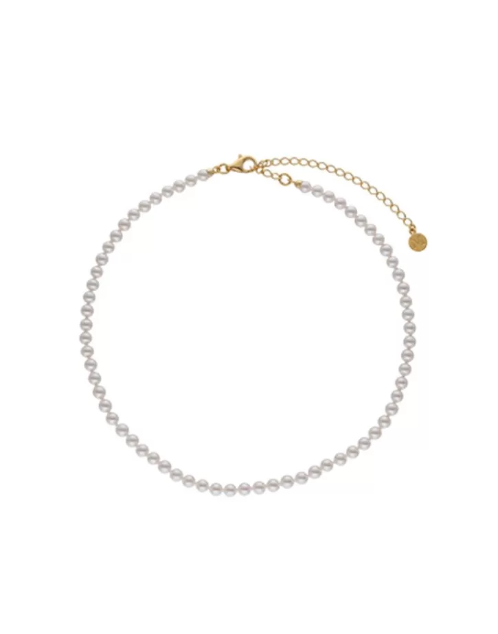Shop Majorica Gold-Plated Silver Necklace Ballet 4 Mm