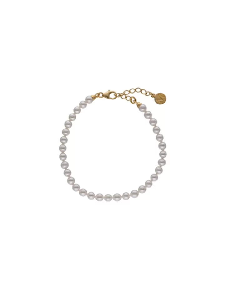 Fashion Majorica Gold-Plated Silver Pearl Bracelet Ballet 4Mm
