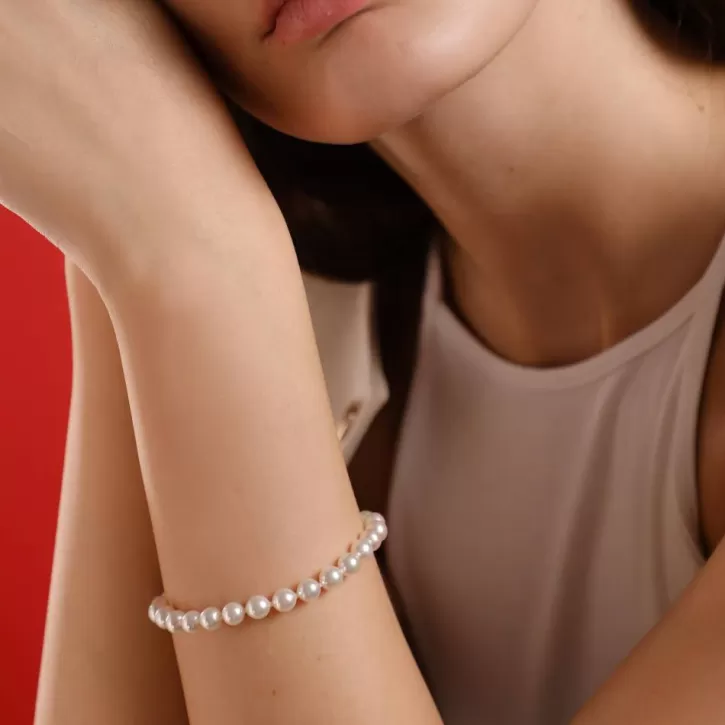 goldplated_silver_pearl_bracelet_ballet_4mm_7.webp Fashion Majorica Gold-Plated Silver Pearl Bracelet Ballet 4Mm