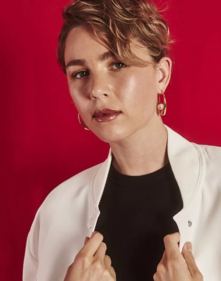 juno_dropshaped_hoop_earrings_in_golden_steel_4.webp Best Majorica Juno Drop-Shaped Hoop Earrings In Golden Steel