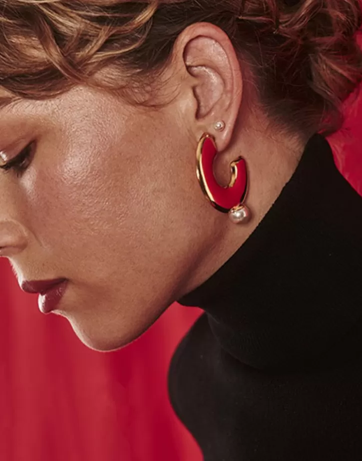 juno_large_hoop_earrings_in_gold_steel_and_pearl_5.webp Hot Majorica Juno Large Hoop Earrings In Gold Steel And Pearl