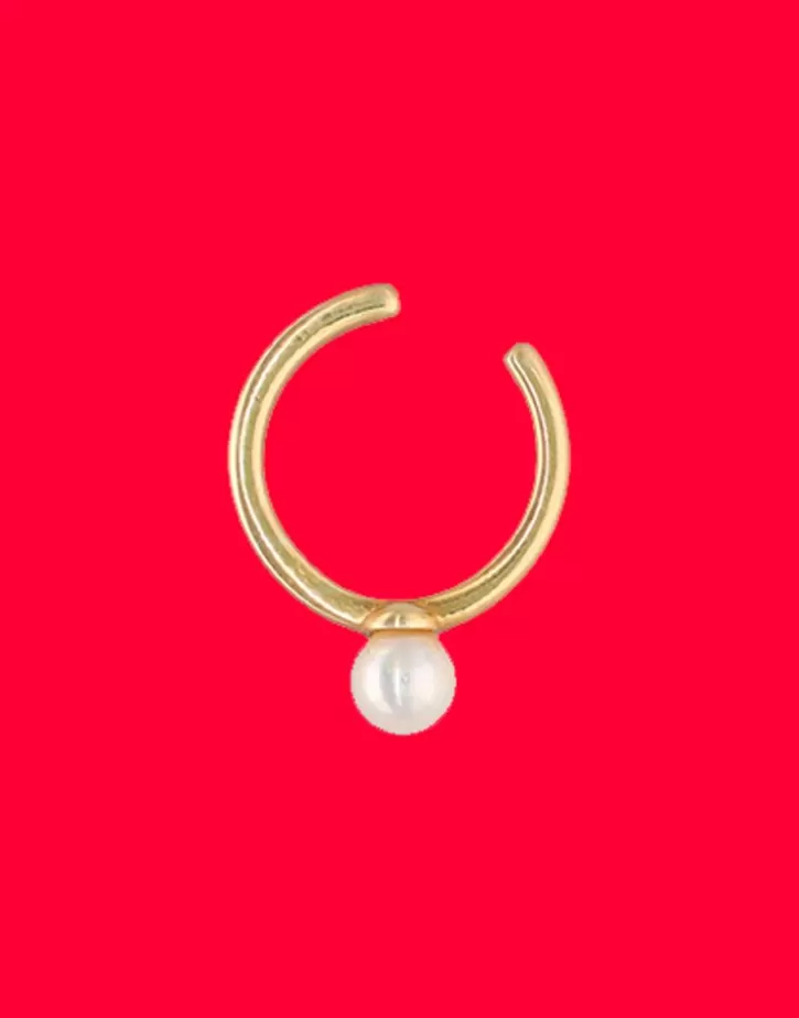 Shop Majorica Kea Gold Earcuff Earring With Round Central Pearl