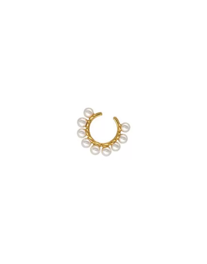 Store Majorica Kea Gold Earcuff Earring With Round Pearls