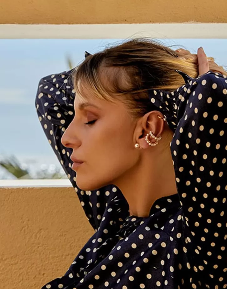 Store Majorica Kea Gold Earcuff Earring With Round Pearls