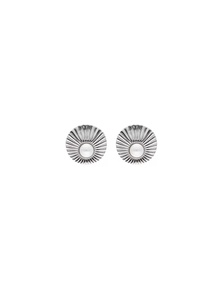 le_palm_pearl_steel_earrings_with_omega_clasp_5.webp Hot Majorica Le Palm Pearl Steel Earrings With Omega Clasp