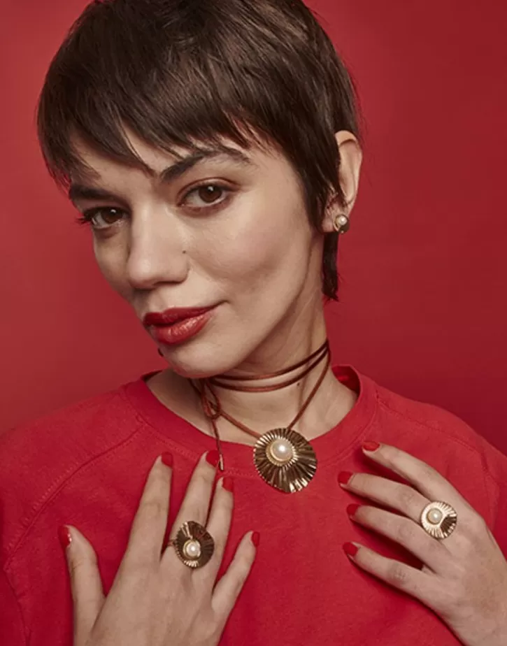 Shop Majorica Le Palm White Pearl Gold-Plated Steel Necklace With Brown Silk Cord