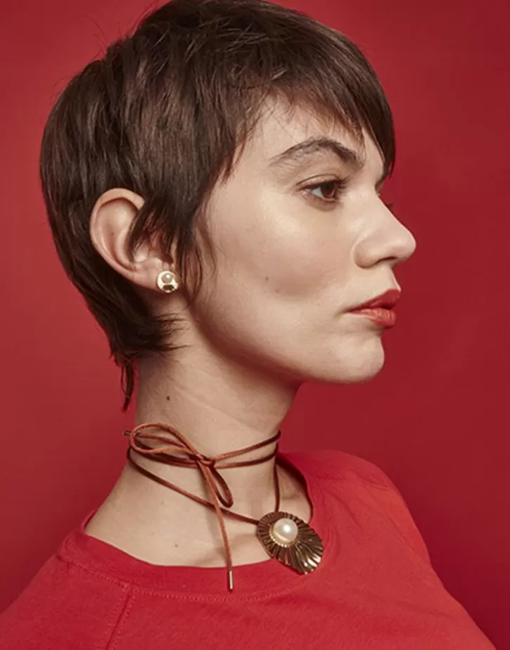 Shop Majorica Le Palm White Pearl Gold-Plated Steel Necklace With Brown Silk Cord