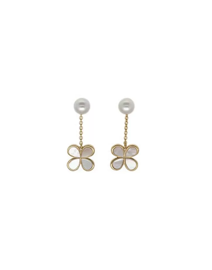 Clearance Majorica Long 2 In 1 Ayanti Earrings With A Round, White Pearl