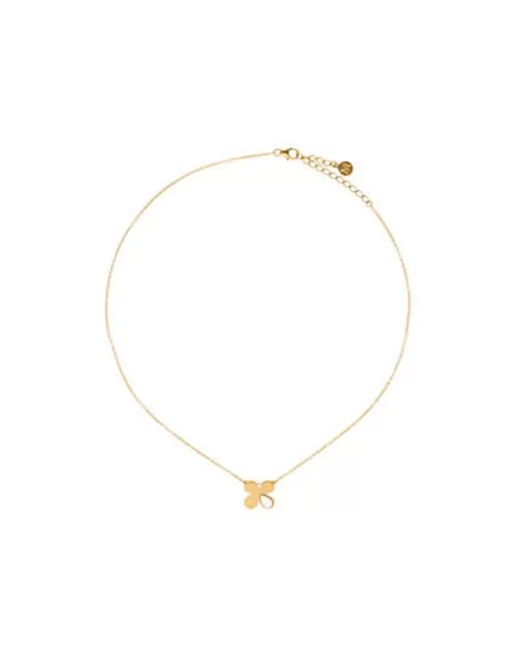 Fashion Majorica Long Ayanti Gold Pendant With A Mother-Of-Pearl Flower: