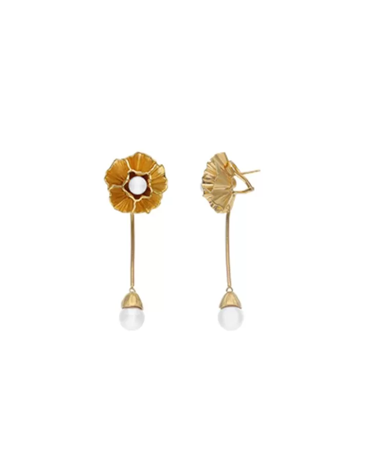 Outlet Majorica Long Clavelina Earrings With Pearls And Omega Clasp