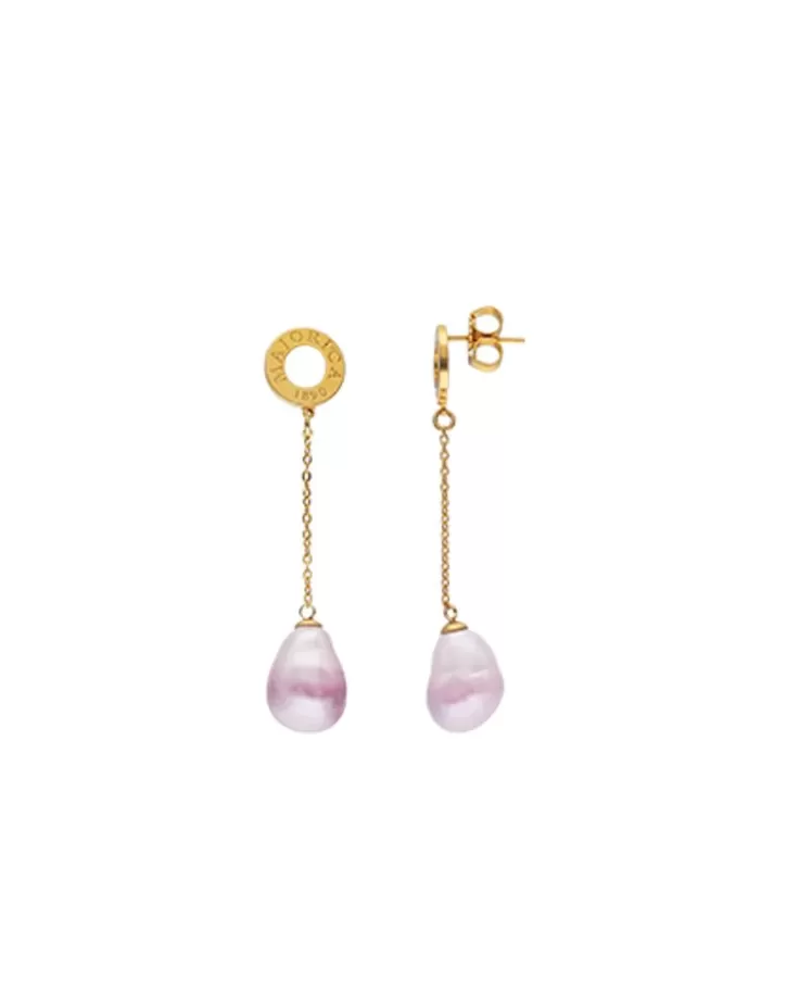 Shop Majorica Long Luar Earrings With Ruby Red Gradient Baroque Pearls