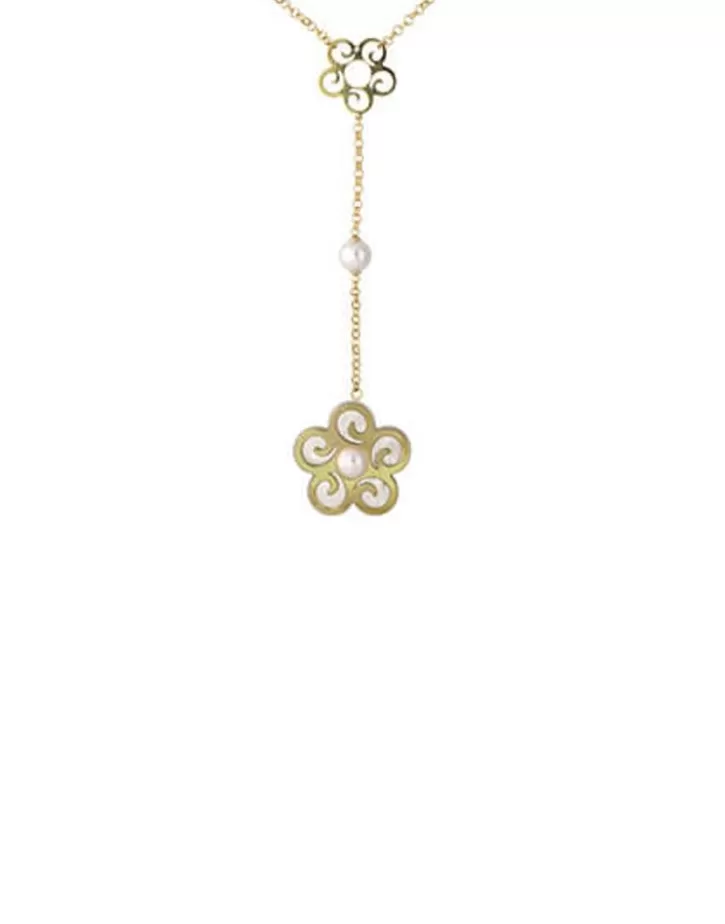 long_roxana_necklace_with_a_motherofpearl_flower_2.webp Best Sale Majorica Long Roxana Necklace With A Mother-Of-Pearl Flower