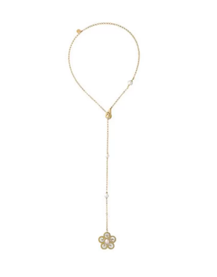 Clearance Majorica Long Roxana Necklace With Pearl Flower