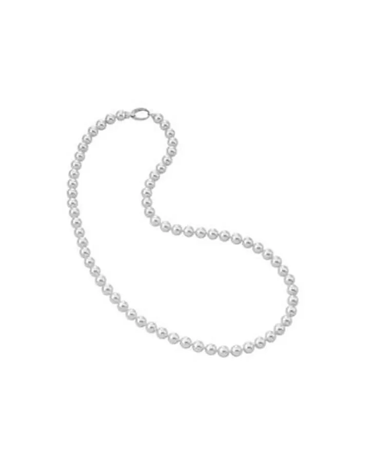 Store Majorica Long Silver Necklace Lyra 8Mm White Pearl 80Cm
