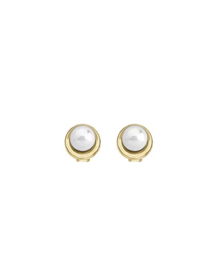 Best Sale Majorica Margot Gold-Plated Earrings With An Embedded Round Pearl