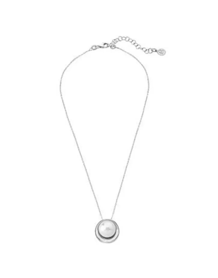 Shop Majorica Margot Silver Necklace With An Embedded Round Pearl