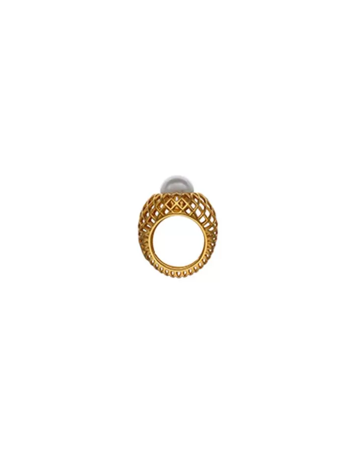 openwork_etna_large_ring_in_goldplated_silver_2.webp Discount Majorica Openwork Etna Large Ring In Gold-Plated Silver