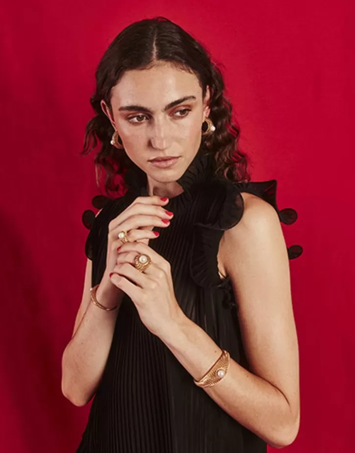 openwork_etna_large_ring_in_goldplated_silver_3.webp Discount Majorica Openwork Etna Large Ring In Gold-Plated Silver