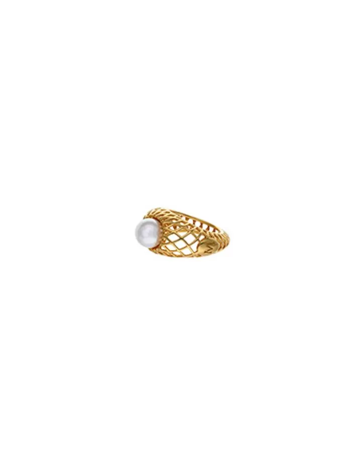 Discount Majorica Openwork Etna Medium Ring In Gold-Plated Silver