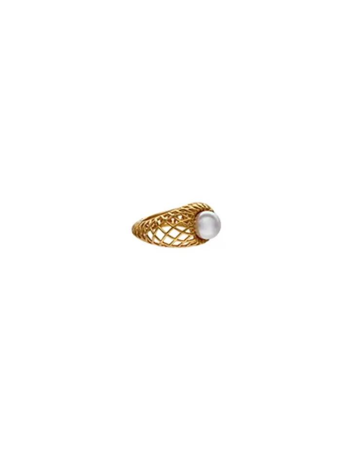 openwork_etna_medium_ring_in_goldplated_silver_2.webp Discount Majorica Openwork Etna Medium Ring In Gold-Plated Silver