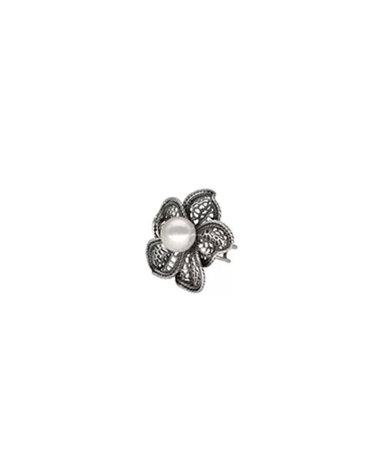 Cheap Majorica Pearl Ring Peregrina With Filigree Flower