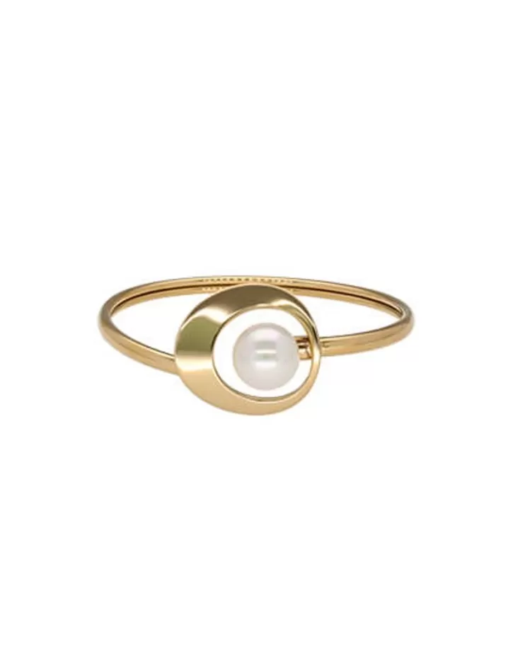 Discount Majorica Petra Bangle In Gold Steel With White Pearl