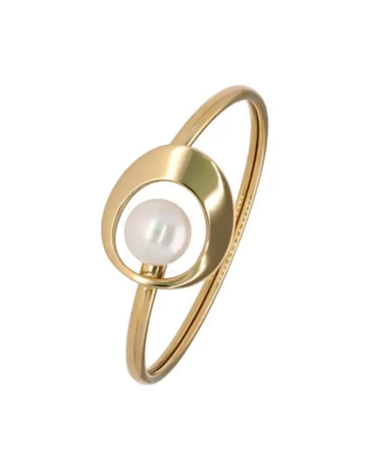 Discount Majorica Petra Bangle In Gold Steel With White Pearl
