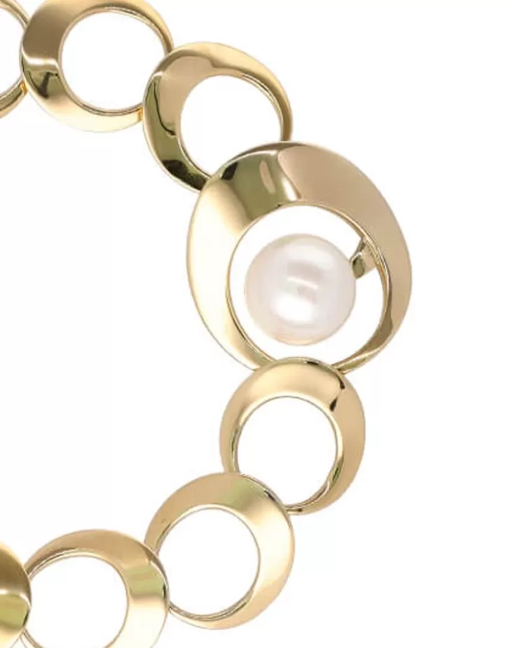 petra_chain_bracelet_golden_with_white_pearl_2.webp Sale Majorica Petra Chain Bracelet Golden With White Pearl
