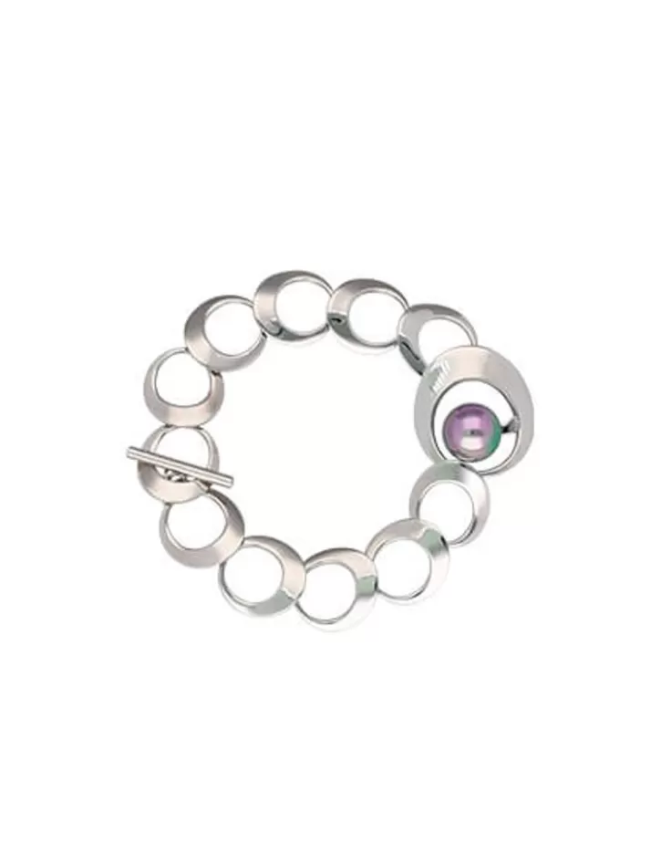 Shop Majorica Petra Chain Bracelet Steel With Grey Pearl