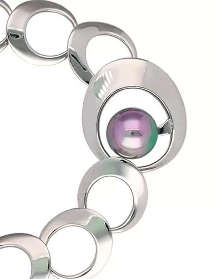 Shop Majorica Petra Chain Bracelet Steel With Grey Pearl