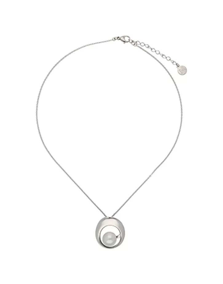 Flash Sale Majorica Petra Necklace In Steel With A Round White Pearl