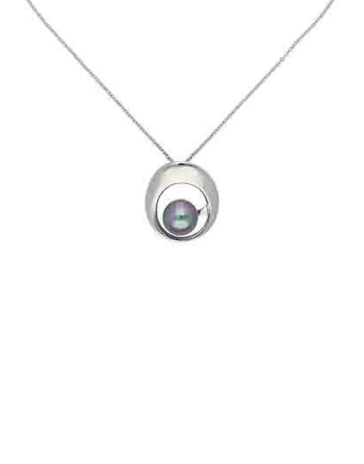Outlet Majorica Petra Pendant With Grey Pearl And Steel Chain