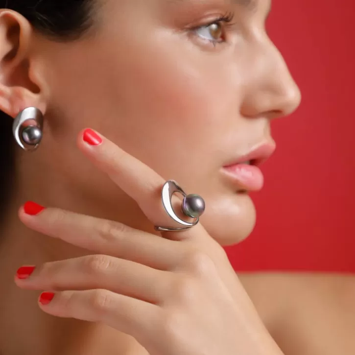 petra_ring_with_grey_pearl_in_steel_4.webp Fashion Majorica Petra Ring With Grey Pearl In Steel