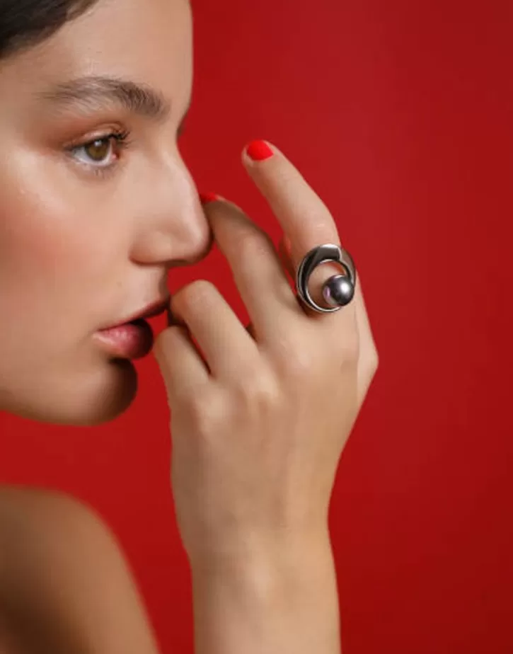 petra_ring_with_grey_pearl_in_steel_5.webp Fashion Majorica Petra Ring With Grey Pearl In Steel