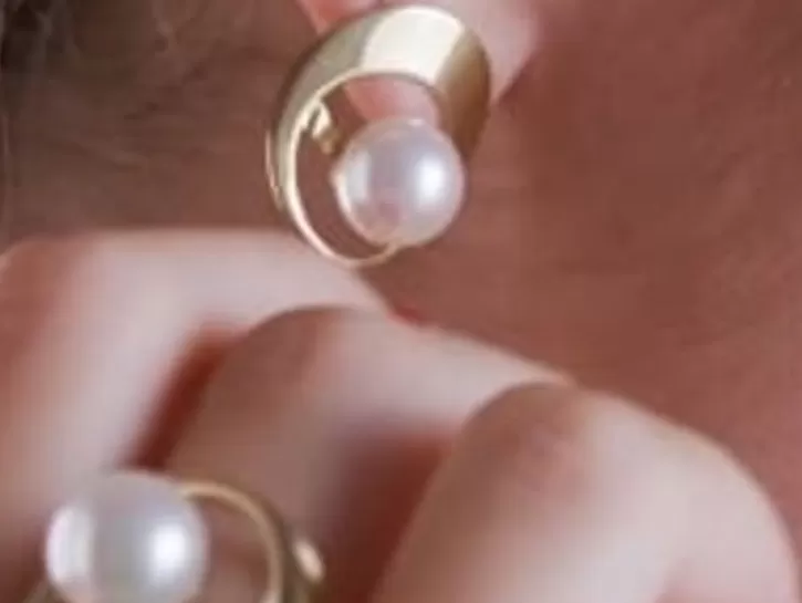 Discount Majorica Petra Ring With Pearl In Gold Steel