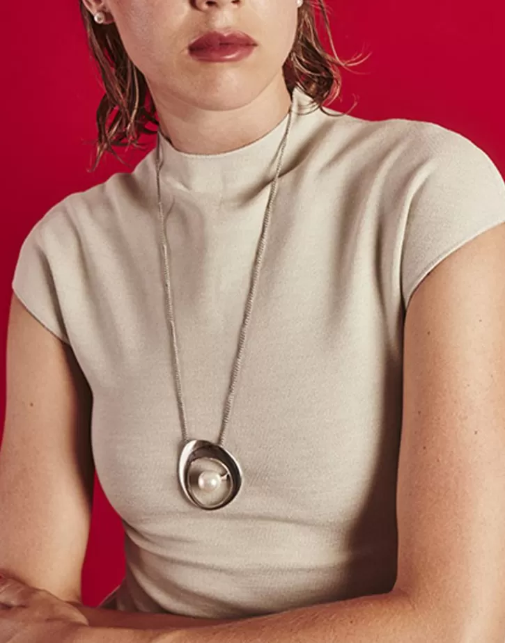 petra_steel_necklace_with_xl_pendant_5.webp Fashion Majorica Petra Steel Necklace With Xl Pendant