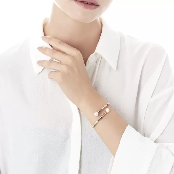 pink_steel_bangle_galatea_2.webp Hot Majorica Pink Steel Bangle Galatea