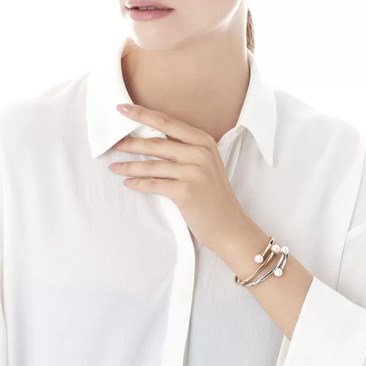 pink_steel_bangle_galatea_3.webp Hot Majorica Pink Steel Bangle Galatea