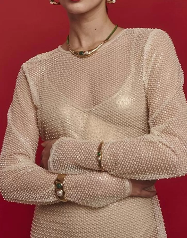 rigid_feme_narrow_bracelet_with_pearls_and_green_agates_4.webp Flash Sale Majorica Rigid Feme Narrow Bracelet With Pearls And Green Agates