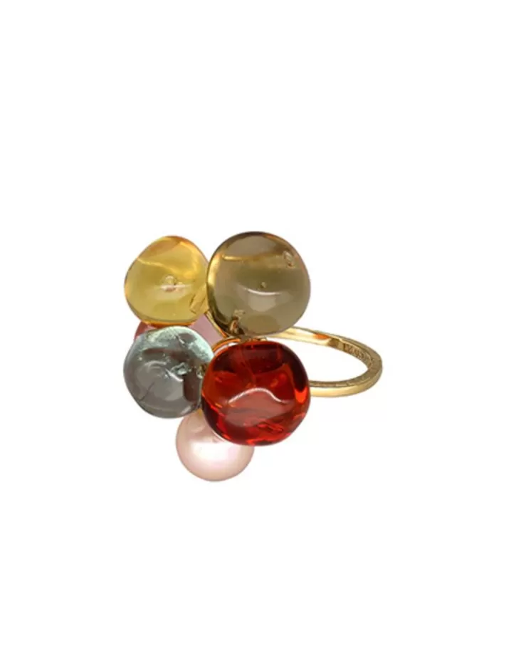 Sale Majorica Ring Flower Corfu With Pearls And Murano Glass