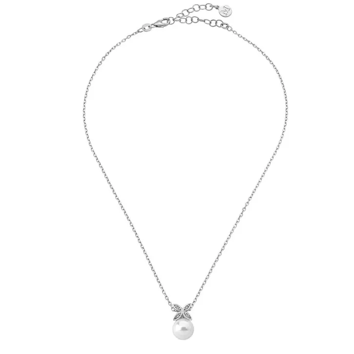 Shop Majorica Romance Necklace With A Round Pearl And Cubic Zirconias