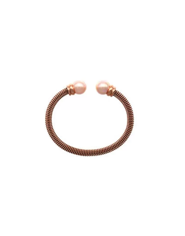 Best Sale Majorica Rose Gold Plated Bracelet Tender Salmon Pearl