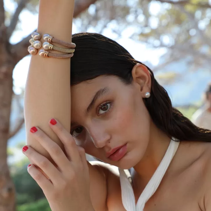 rose_gold_plated_bracelet_tender_salmon_pearl_3.webp Best Sale Majorica Rose Gold Plated Bracelet Tender Salmon Pearl